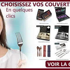 Une jeune femme tient une cuillère à table, un accessoire essentiel pour tout repas. Découvrez notre sélection de couverts de table.