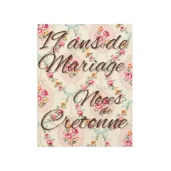 19 ans de mariage : noces de cretonne. Un fond fleuri de roses et de rubans bleus pour célébrer cet anniversaire.