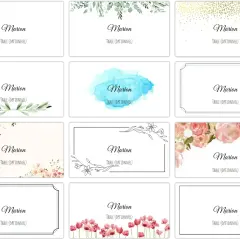 Diverses cartes de mariage avec le nom "Marion" et "Table (Optionnel)". Une belle idée marque place pour tous les styles.