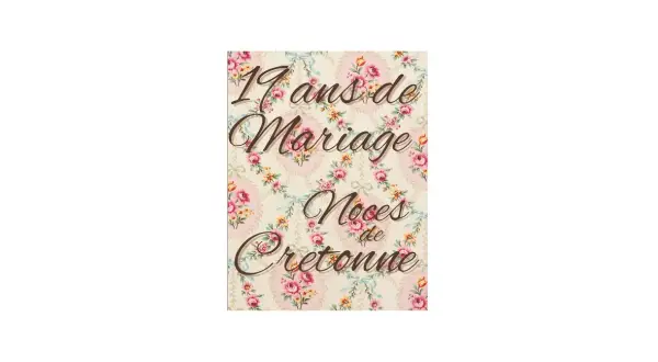 19 ans de mariage : noces de cretonne. Un fond fleuri de roses et de rubans bleus pour célébrer cet anniversaire.
