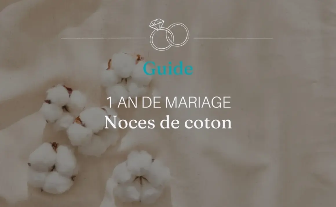 Guide pour 1 an de mariage : noces de coton. Des boules de coton douces sur un fond texturé rappellent la douceur de cette première année.