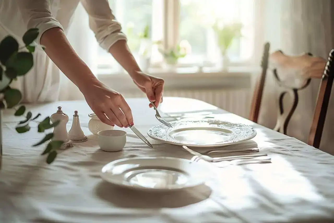 Couverts fin de repas - Le geste élégant et clair à table