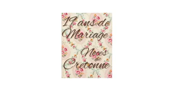 19 ans de mariage : noces de cretonne. Un fond fleuri de roses et de rubans bleus pour célébrer cet anniversaire.